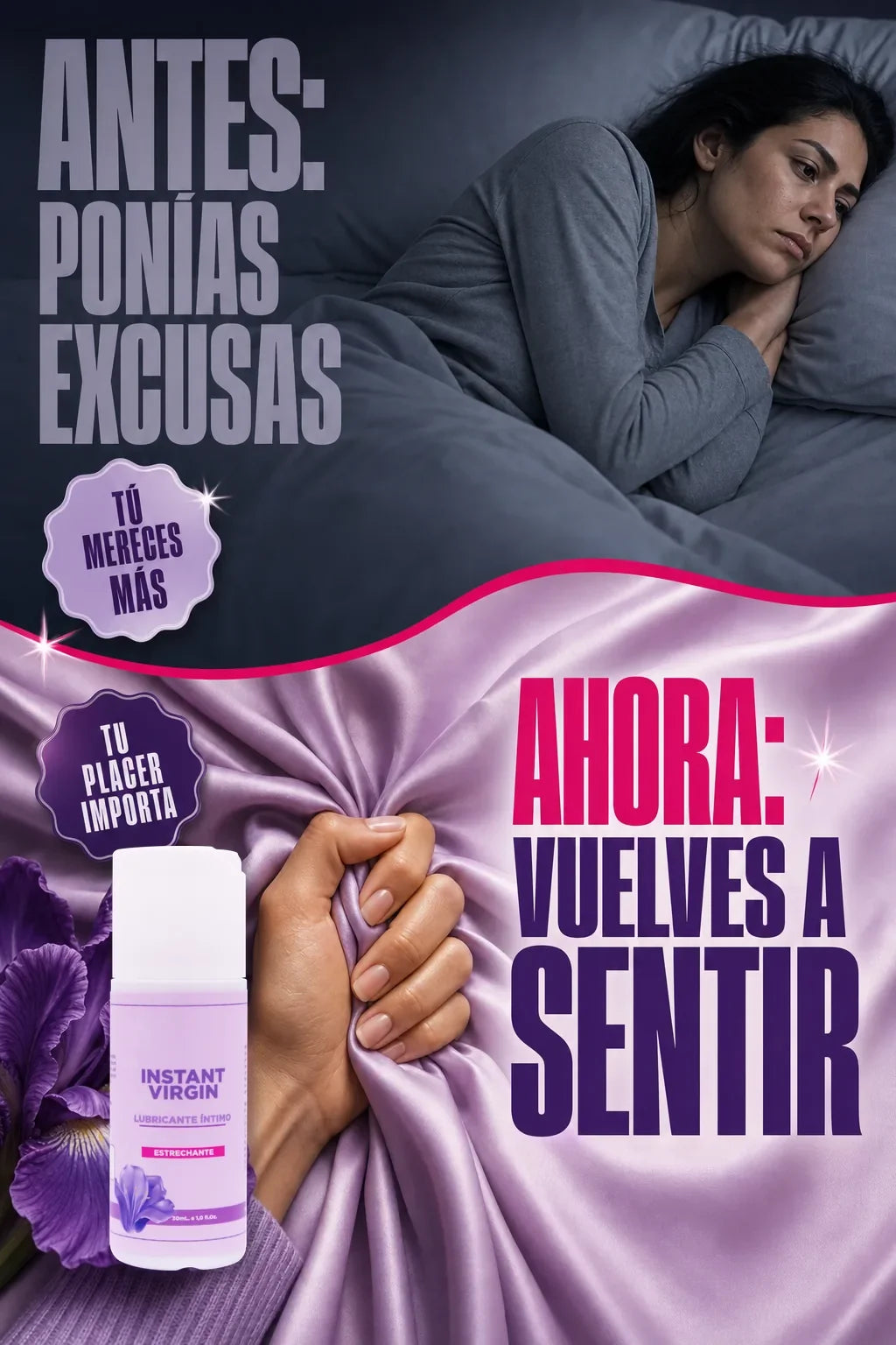 Instant Virgin Lubricante Íntimo — antes despues
